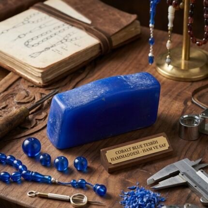 Tesbih yapımı için mavi katalin plaka. Estetik mavi katalin ile özel tasarım ve koleksiyonluk tesbih üretimi için ideal hammadde.