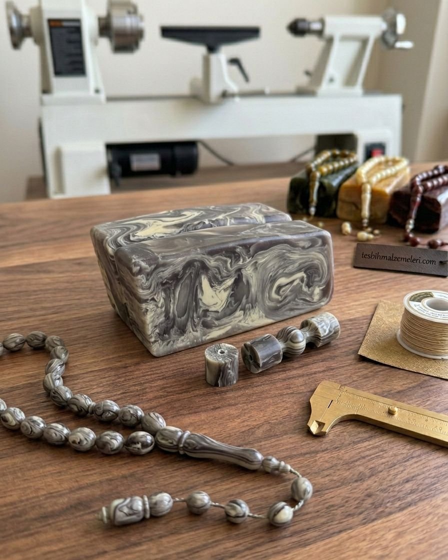 Şeffaf Siyah Beyaz Tesbih Hammaddesi Blok – 2 Tesbihlik Döküm Kalıp seffaf-siyah-beyaz-2-tesbihlik-tesbih-hammaddesi-blok