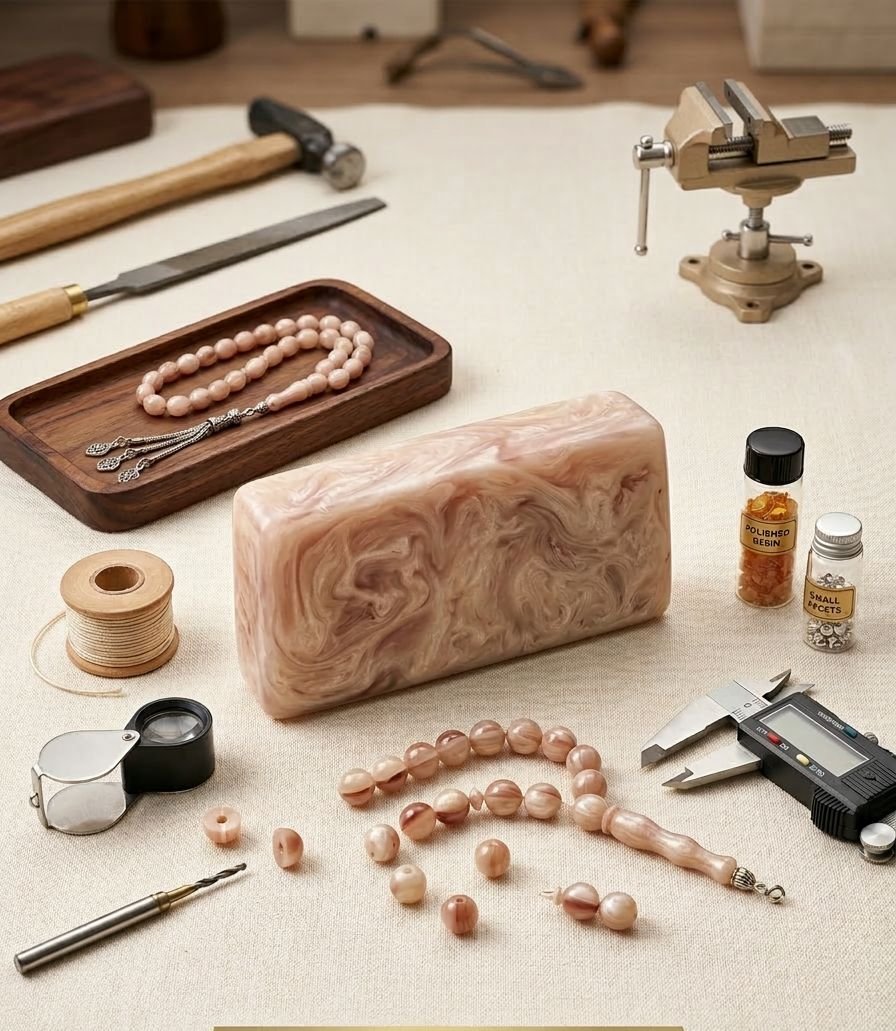 seffaf-beyaz-tesbih-hammaddesi-plaka Şeffaf beyaz tesbih hammaddesi plaka. Tesbih yapımı için dayanıklı, kolay işlenebilir kaliteli tesbih üretim malzemesi.