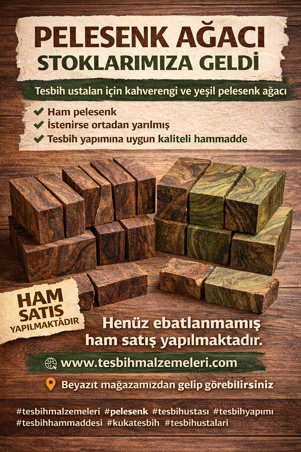 pelesenk Kahverengi ve Yeşil Pelesenk - Görsel 1